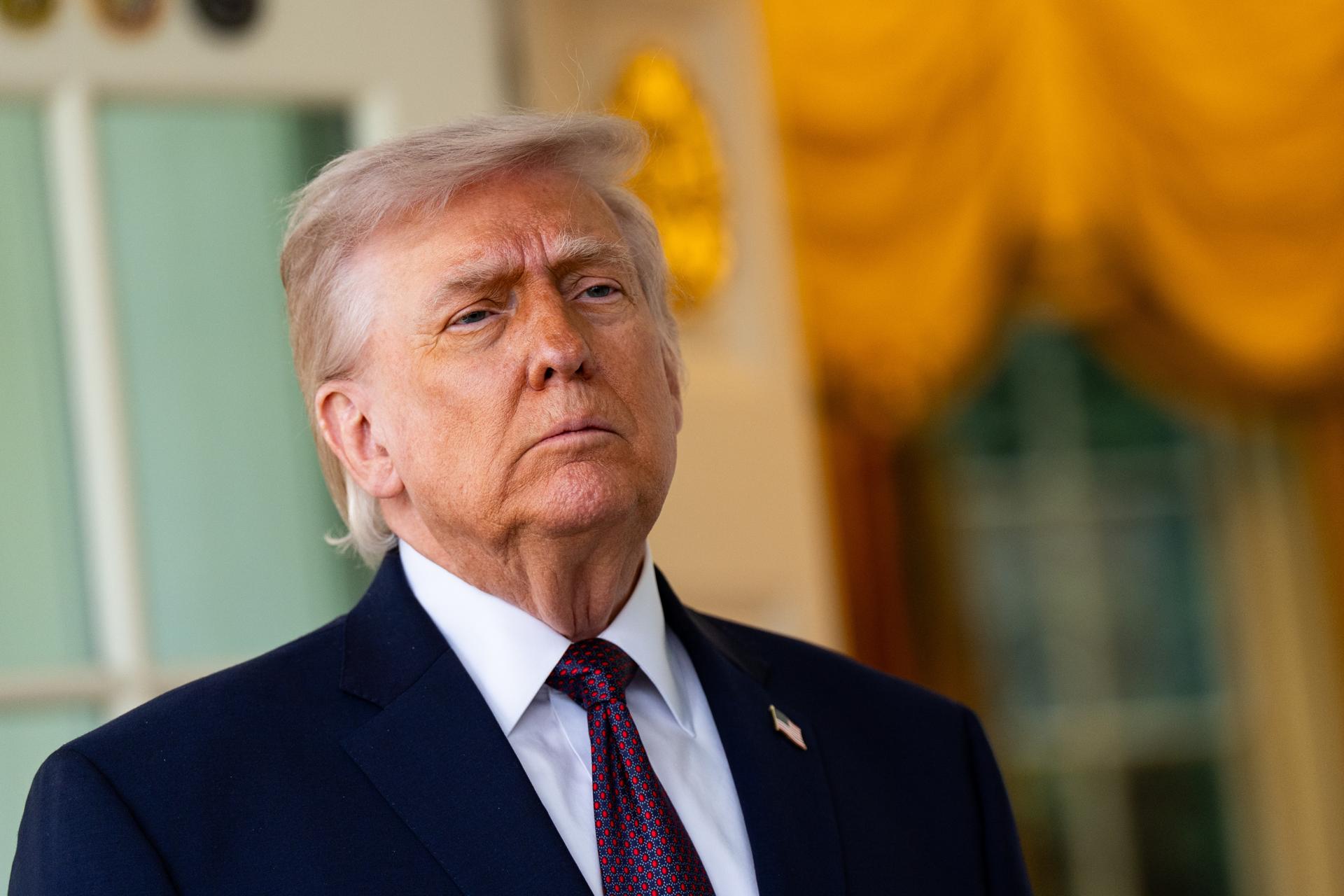 US President Trump at the White House in Washington, DC